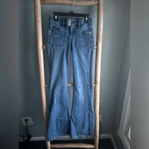 Garage low rise flare jeans.